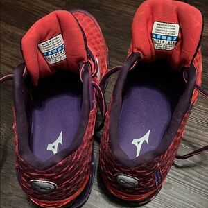 Mizuno Red and Purple Athletic Shoes